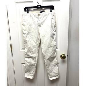 Gap Pants Chinos Stone Off White, Rustic Ribbon Detail, Cropped, Women's Size 6